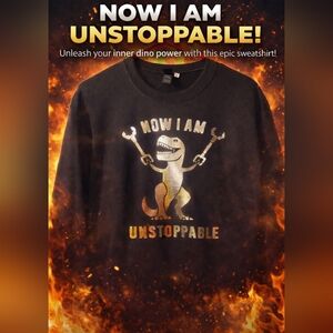 Black Dinosaur Graphic Sweatshirt